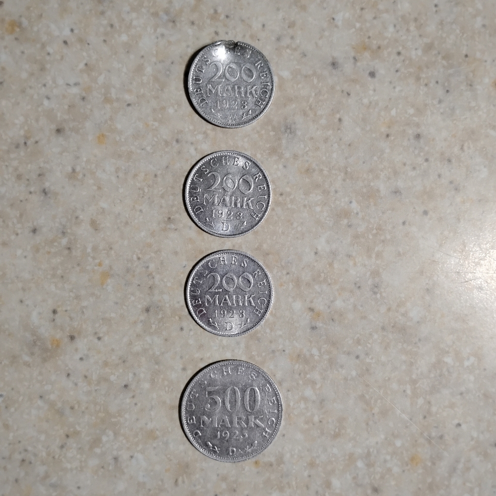 1923 Weimar Republic (Germany) Coins- 4